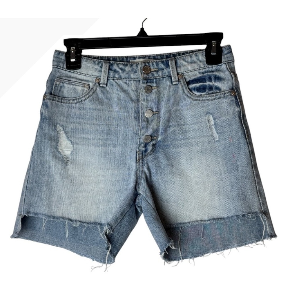 Habitual Shorts Girl 14 Blue‎ Denim High Rise Button Fly Distressed Ritual Short
